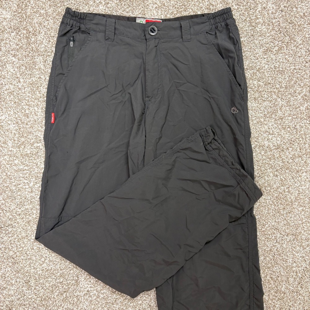 Craghoppers Cargo Pants Mens 34R Gray Nosilife Insect Shield Gorpcore Outdoors